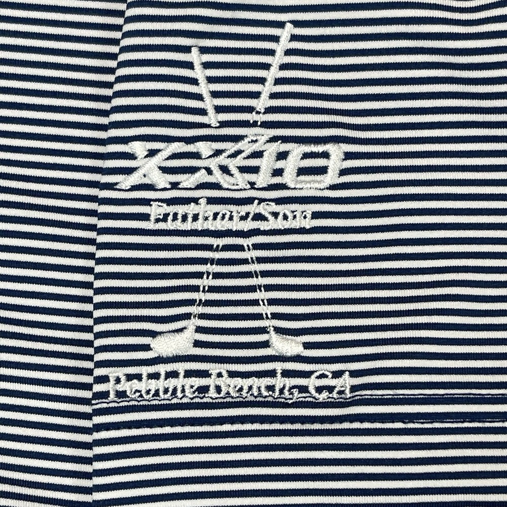 Turtleson Carter Stripe Performance Polo Navy  XX10 Father/Son Pebble Beach, CA - Picture 2 of 8